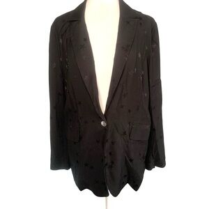 Equipment x Tabitha Simmons Collab 6 Black on Black Star Print Blazer Jacket